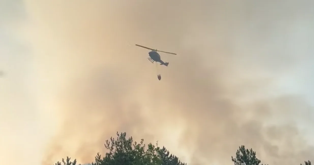 Helikopter OS BiH, gašenje požara, Prozor-Rama/Prtsc