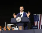 U.S. Vice President JD Vance visits Metallus in Canton, Ohio, U.S., July 28, 2025. Maddie McGarvey/Pool via REUTERS/Maddie Mcgarvey