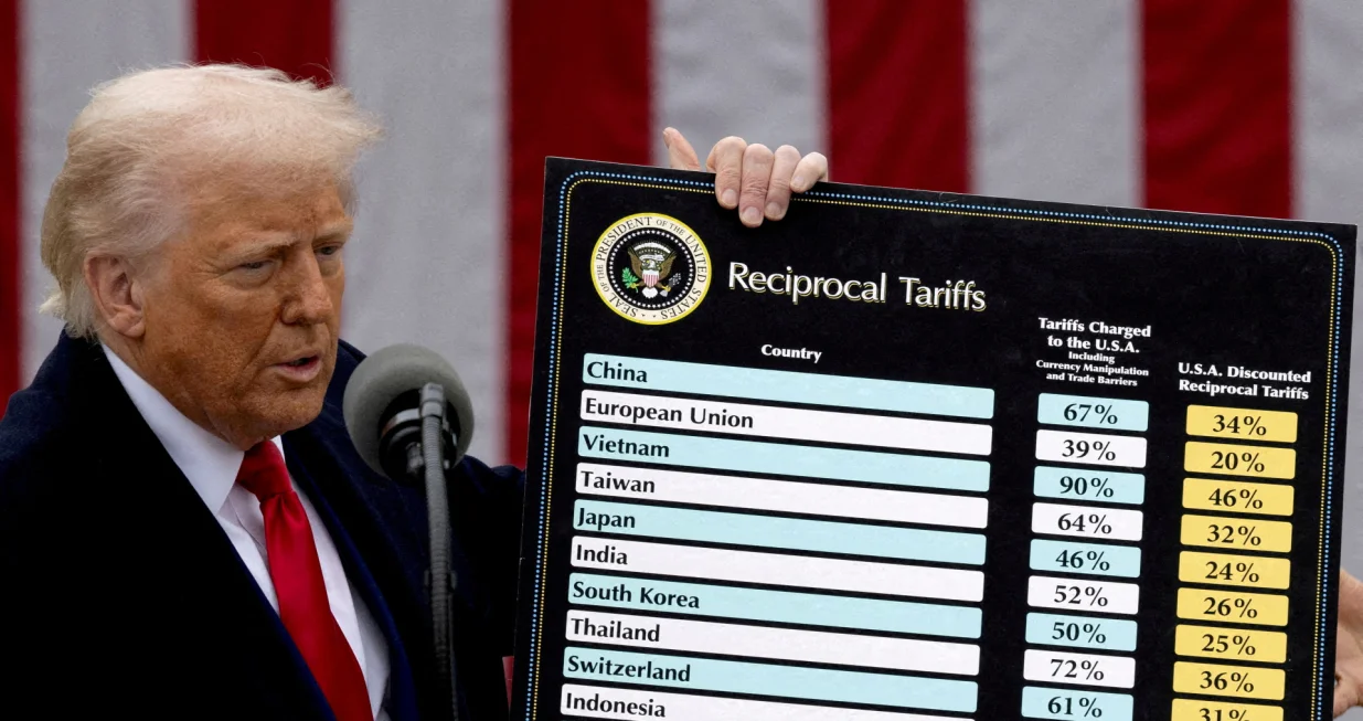 FILE PHOTO: U.S. President Donald Trump delivers remarks on tariffs in the Rose Garden at the White House in Washington, D.C., U.S., April 2, 2025. REUTERS/Carlos Barria/File Photo/Carlos Barria