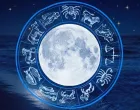 pun mjesec, horoskop/Ilustracija/- 
