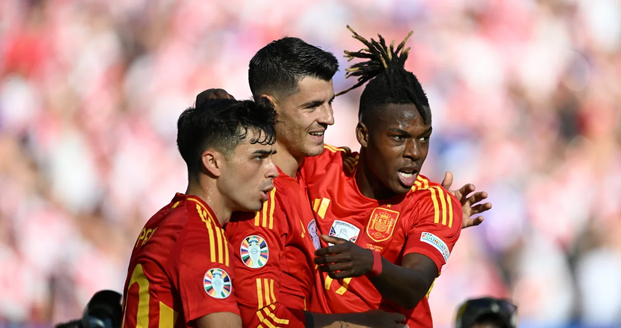 Berlin, Njemačka - 15. jun 2024: Alvaro Morata iz Španije slavi nakon što je postigao gol na utakmici Grupe B Evropskog prvenstva 2024. (EURO 2024) između Španije i Hrvatske na Olimpijskom stadionu u Berlinu. (Halil Sağırkaya - Anadolu Agency)/Foto: