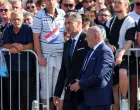 Croatia's Prime Minister Andrej Plenkovic walks with Deputy Prime Minister and Minister of Croatian Veterans' Affairs Tomo Medved, ahead of a military parade for the 30th anniversary of Operation Storm alongside Victory Day, Homeland Thanksgiving Day, and Croatian Veterans Day, in downtown Zagreb, Croatia, July 31, 2025. REUTERS/Antonio Bronic/Antonio Bronic