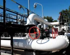 FILE PHOTO: The Druzhba oil pipeline between Hungary and Russia is pictured at the Hungarian MOL Group's Danube Refinery in Szazhalombatta, Hungary, May 18, 2022. Picture taken May 18, 2022. REUTERS/Bernadett Szabo/File Photo/Bernadett Szabo