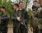 Students of the Don Cossack Cadet School of the Emperor Alexander III and members of the Cossack community undergo military training in the Rostov Region, Russia August 21, 2025. REUTERS/Sergey Pivovarov/Sergey Pivovarov
