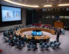Representatives convene for a United Nations Security Council meeting on the Israel-Palestinian conflict at U.N. Headquarters in New York City, U.S., August 27, 2025. REUTERS/Angelina Katsanis/Angelina Katsanis