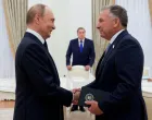 FILE PHOTO: Russian President Vladimir Putin welcomes U.S. President Donald Trump's envoy Steve Witkoff during a meeting in Moscow, Russia August 6, 2025. Sputnik/Gavriil Grigorov/Pool via REUTERS ATTENTION EDITORS - THIS IMAGE WAS PROVIDED BY A THIRD PARTY/File Photo/Gavriil Grigorov
