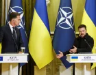 Ukrainian President Volodymyr Zelenskiy and NATO Secretary General Mark Rutte attend a press conference, amid Russia's attack on Ukraine, in Kyiv, Ukraine, August 22, 2025. REUTERS/Thomas Peter/Thomas Peter