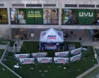 A drone view shows the scene where U.S. right-wing activist, commentator, Charlie Kirk, an ally of U.S. President Donald Trump, was fatally shot during an event at Utah Valley University, in Orem, Utah, U.S. September 11, 2025. REUTERS/Cheney Orr/Cheney Orr