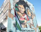 Podgorica, Crna Gora - 14. septembar 2025. godine:Oko hiljadu graД'ana okupilo se danas u Podgorici, na mirnom protestnom marЕЎu solidarnosti s Palestinom, odakle su pozvali crnogorske institucije da jasno osude genocid koji Izrael sprovodi nad narodom Palestine. (Rusmin Radic - Anadolu Agency)/
