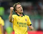 Soccer Football - Serie A - AC Milan v Bologna - San Siro, Milan, Italy - September 14, 2025 AC Milan's Luka Modric celebrates scoring their first goal REUTERS/Daniele Mascolo/Foto: Daniele Mascolo