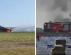 sudar dva leteća automobila u kini, jedan završio u plamenu/Screenshot