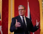 Britain's Prime Minister Keir Starmer speaks as he hosts representatives of the Civil Nuclear industry at a reception at Lancaster House in London, Monday, Sept. 15, 2025 to mark the announcement of a new UK-US partnership on nuclear. Alberto Pezzali/Pool via REUTERS/Alberto Pezzali