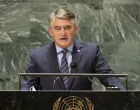 epa09481687 Bosnia and Herzegovina's President Zeljko Komsic addresses the General Debate of the 76th Session of the United Nations General Assembly in New York, New York, USA, 22 September 2021. EPA/JUSTIN LANE/Justin Lane