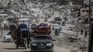 gaza ljudi bježe/