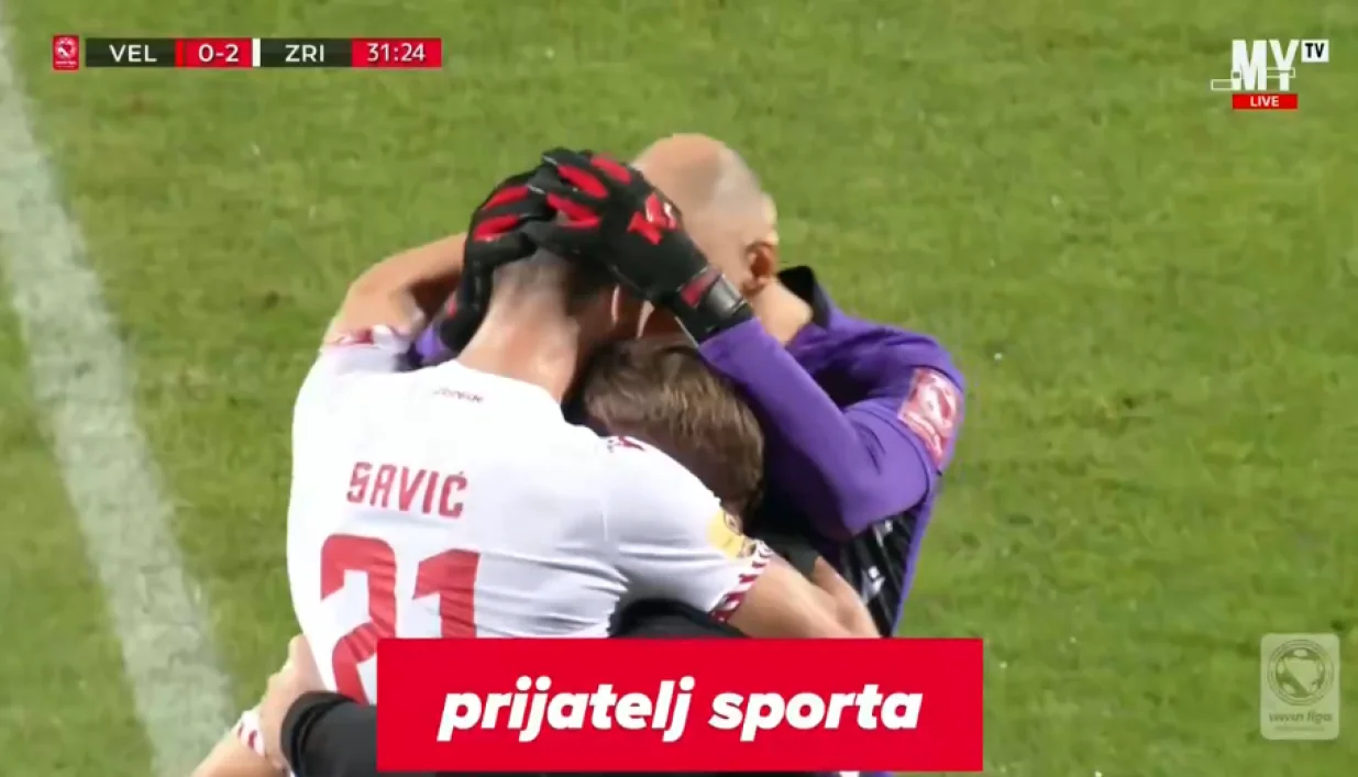 Gol Savića protiv Veleža (FOTO: Screenshot/MY TV)/Foto: 