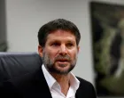 FILE PHOTO: Israeli Finance Minister Bezalel Smotrich speaks at a news conference after announcing that he will sign an order to seize Palestinian Authority funds and transfer them to the families of victims of Palestinian attacks, at Israel's Finance Ministry in Jerusalem, January 8, 2023. REUTERS/Ronen Zvulun/File Photo/Ronen Zvulun