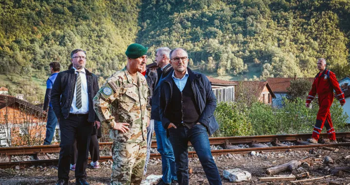 Luigi Soreca u Danjoj Jablanici nakon razornih poplava//