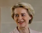 FILE PHOTO: European Commission President Ursula von der Leyen reacts as she visits the Mahatma Gandhi memorial at Raj Ghat, in New Delhi, India, February 27, 2025. REUTERS/Anushree Fadnavis/File Photo/Anushree Fadnavis