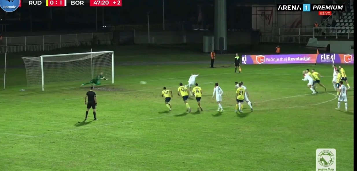 Gol Vukovića protiv Rudara (FOTO: Screenshot/Arenasport)/Foto: