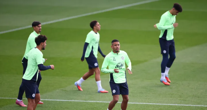 Soccer Football - UEFA Champions League - Manchester City Training - Etihad Campus, Manchester, Britain - September 30, 2025 Manchester City's Savinho during training Action Images via Reuters/Ed Sykes/Foto: Ed Sykes