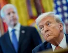 U.S. President Donald Trump attends an event to sign an executive order authorizing the construction an access road to the Ambler mining district in Alaska, at the White House, in Washington, D.C., U.S., October 6, 2025. REUTERS/Kent Nishimura/Kent Nishimura
