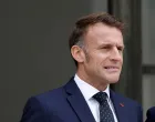 French President Emmanuel Macron reacts as he waits for the arrival of a guest at the Elysee Palace in Paris, France, October 8, 2025. REUTERS/Benoit Tessier  TPX IMAGES OF THE DAY/Benoit Tessier