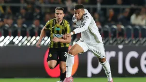 Soccer Football - UEFA Champions League - Kairat v Real Madrid - Central Stadium, Almaty, Kazakhstan - September 30, 2025 Real Madrid's Kylian Mbappe in action REUTERS/Pavel Mikheyev/Foto: Pavel Mikheyev