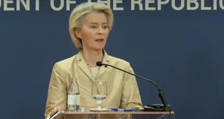 ursula von der leyen, posjeta, srbija, konferencija/Screenshot