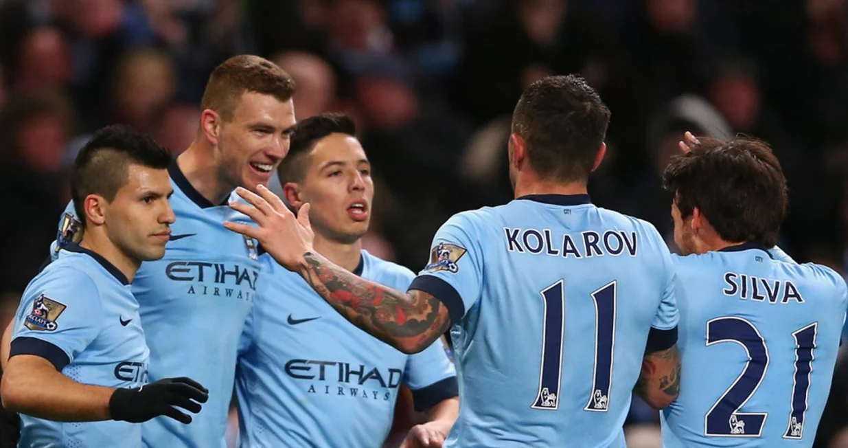 Sergio Kun AgueroEdin DžekoSamir NasriAleksandar KolarovDavid Silva Manchester City/Foto: