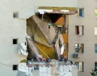 Damage caused by an explosion at an apartment block in Bucharest, Romania, October 17, 2025. Inquam Photos/Tudor Pana via REUTERS ATTENTION EDITORS - THIS IMAGE WAS PROVIDED BY A THIRD PARTY. ROMANIA OUT. NO COMMERCIAL OR EDITORIAL SALES IN ROMANIA. TPX IMAGES OF THE DAY/Inquam Photos/tudor Pana