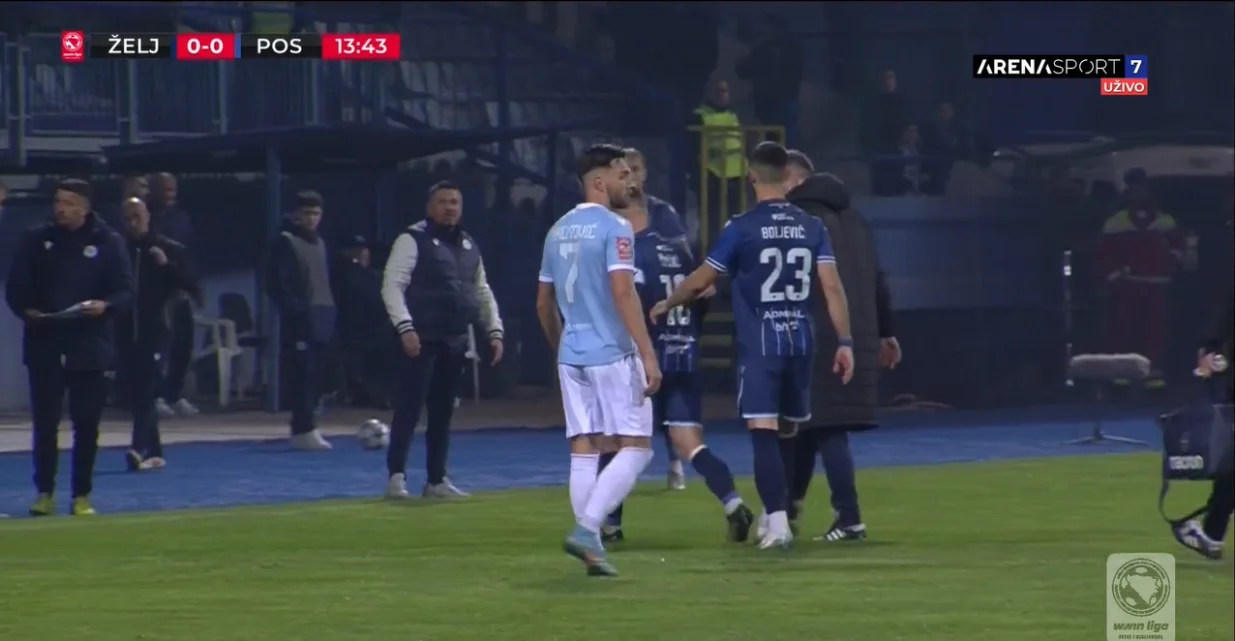 Šošić se povrijedio i izašao iz igre (FOTO: Screenshot/Arenasport)/Foto: