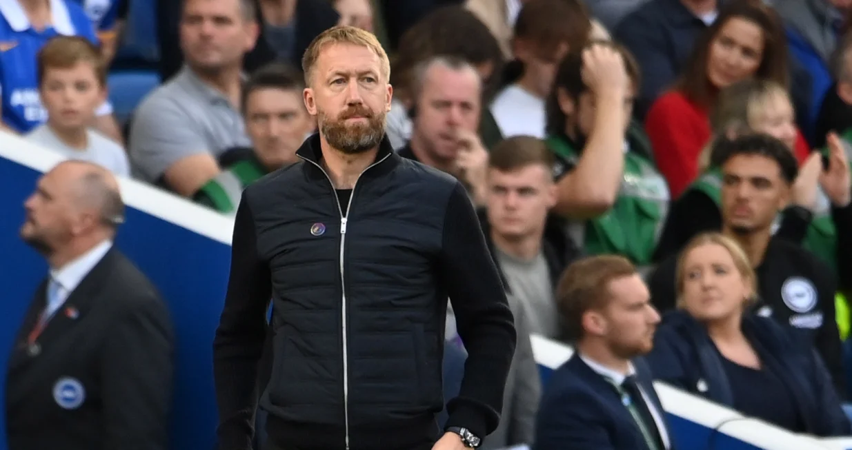 epa10273560 Former Brighton head coach and current Chelsea manager Graham Potter during his teams 4-1 loss to Brighton during an English Premier League soccer match at the Amex Stadium in Brighton, Britain, 29 October 2022. EPA/ANDY RAIN EDITORIAL USE ONLY. No use with unauthorized audio, video, data, fixture lists, club/league logos or 'live' services. Online in-match use limited to 120 images, no video emulation. No use in betting, games or single club/league/player publications/Foto: Andy Rain