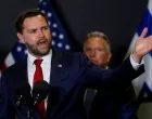 U.S. Vice President JD Vance speaks to members of the media in Kiryat Gat, Israel, October 21, 2025. REUTERS/Ammar Awad/Ammar Awad