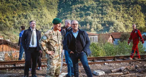 Luigi Soreca u Donjoj Jablanici nakon razornih poplava//