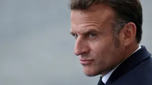 FILE PHOTO: French President Emmanuel Macron attends the annual Bastille Day military ceremony on the Place de la Concorde in Paris, France, July 14, 2025. REUTERS/Gonzalo Fuentes/File Photo/Gonzalo Fuentes