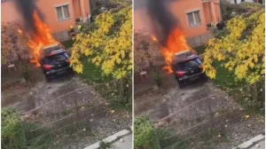 Izgorjelo vozilo/Printscreen/Facebook//