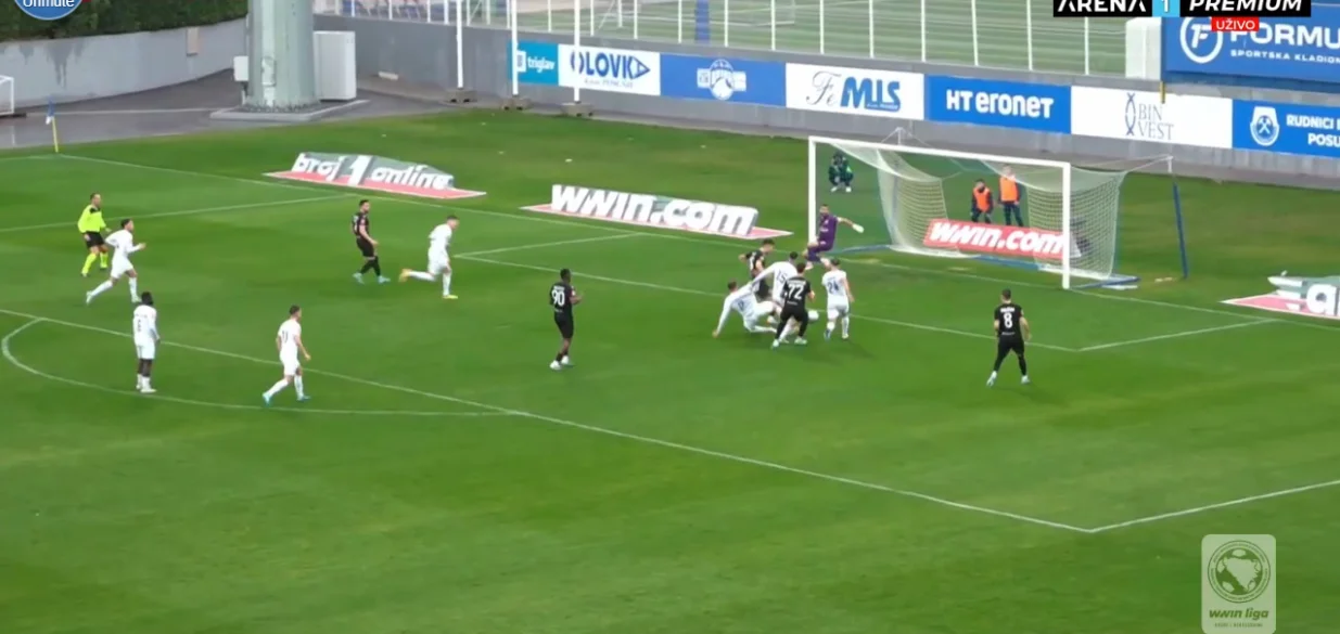 Gol Posušja protiv Radnika (FOTO: Screenshot/Arenasport)/Foto: