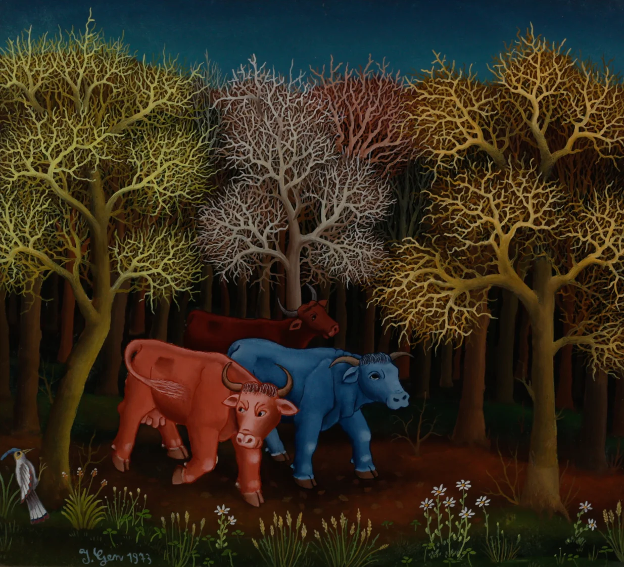 Ivan Generalić: "Krave u šumi", 1973. /Stjepan Dolenec/Stjepan Dolenec