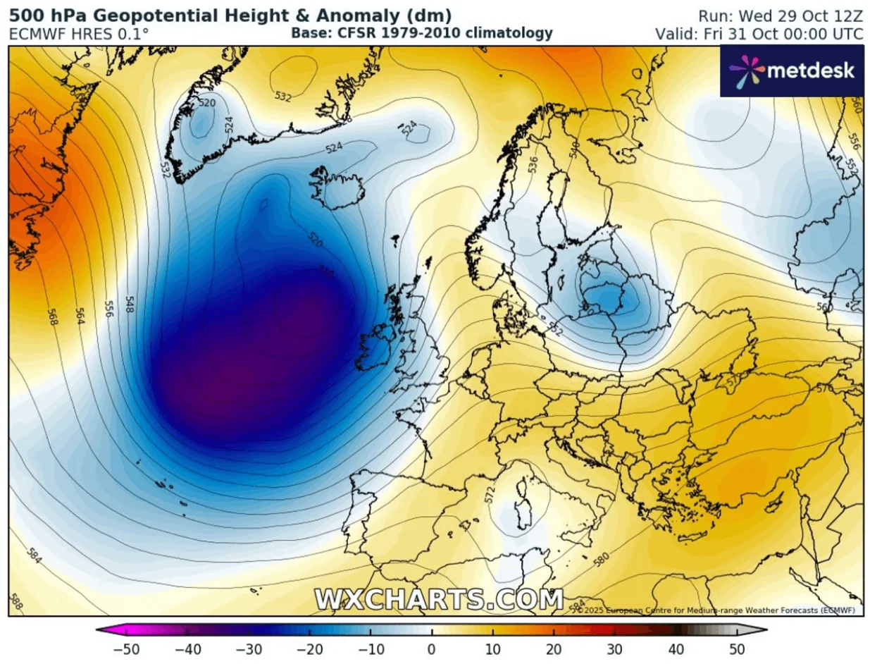 Meteorolozi iz Severe Weather Europe upozoravaju na dugotrajno razdoblje nestabilnog vremena s čestim kišama i povećanim rizikom od poplava početkom novembra/