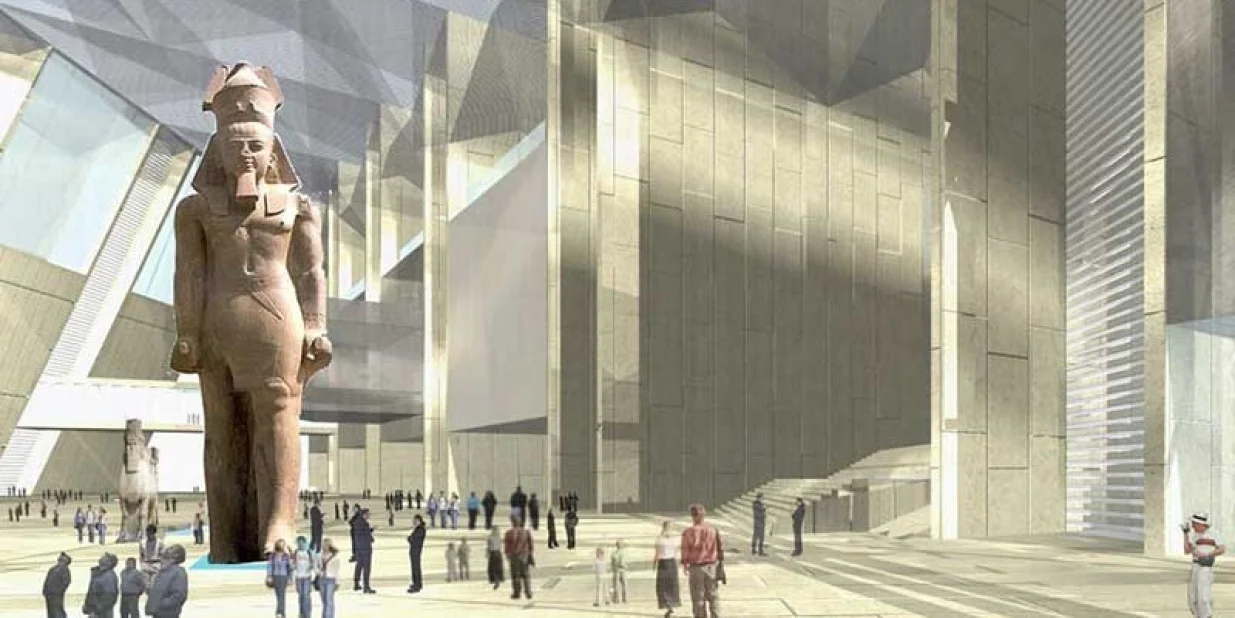 : VELIČANSTVENI PRIZOR: Posjetioce na ulazu muzeja dočekuje statua velikog faraona Ramzesa II/