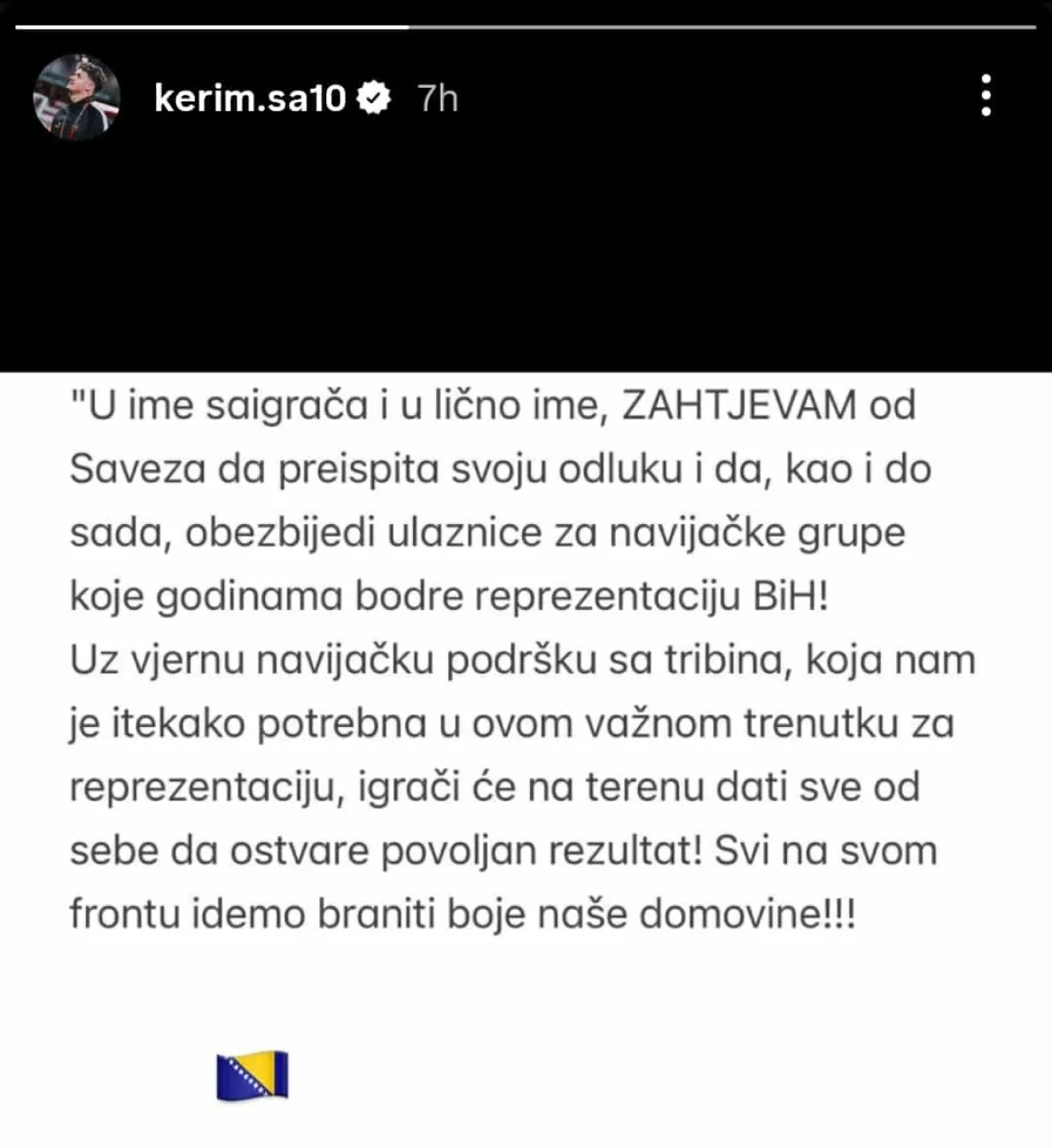 Objava Alajbegovića/Foto: 