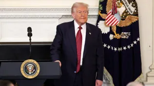 U.S. President Donald Trump looks on during a breakfast with Republican Senators at the White House in Washington, D.C., U.S. November 5, 2025. REUTERS/Kevin Lamarque/Kevin Lamarque