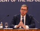 BEOGRAD, Srbija - 22.oktobar 2025: Predsjednik Srbije Aleksandar Vučić obratio se javnosti u srijedu u Beogradu, nakon napada ispred Skupštine Srbije (Filip Stevanovic - Anadolu Agency)/