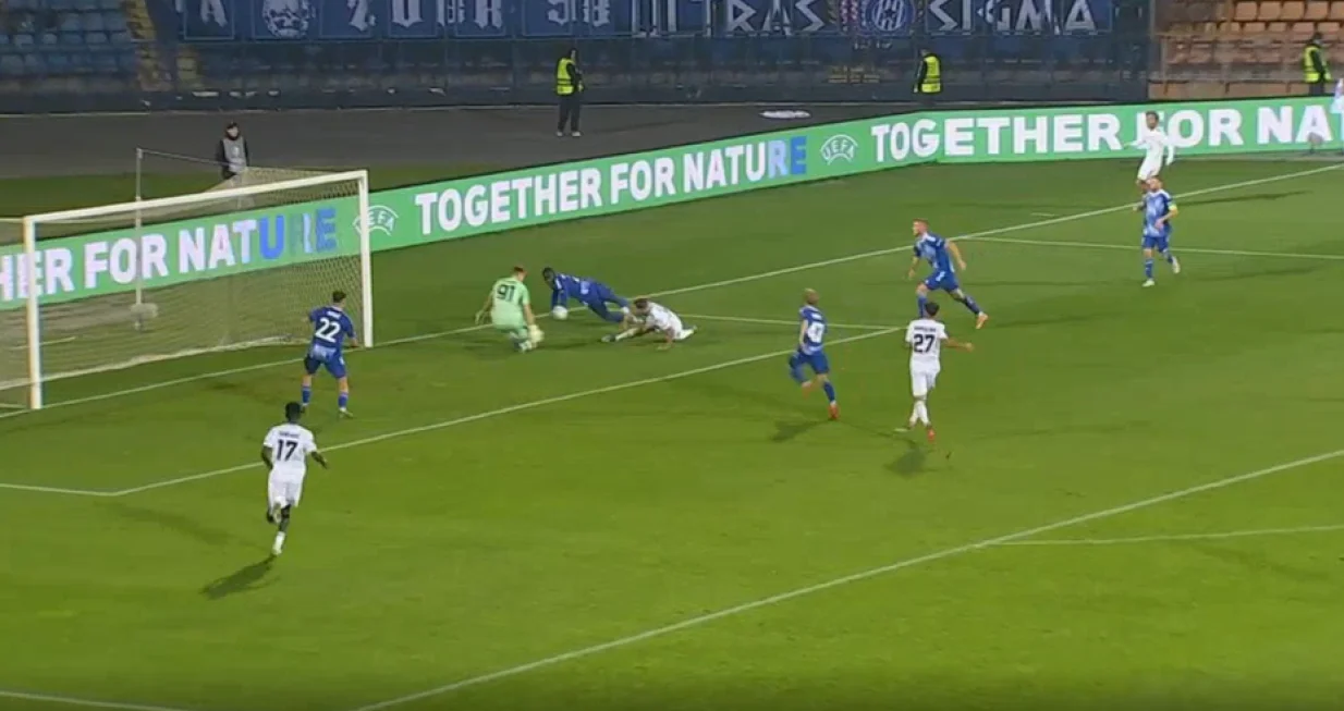 Nardin Mulahusejnović pogodio protiv Sigme (FOTO: Screenshot)/Foto: 