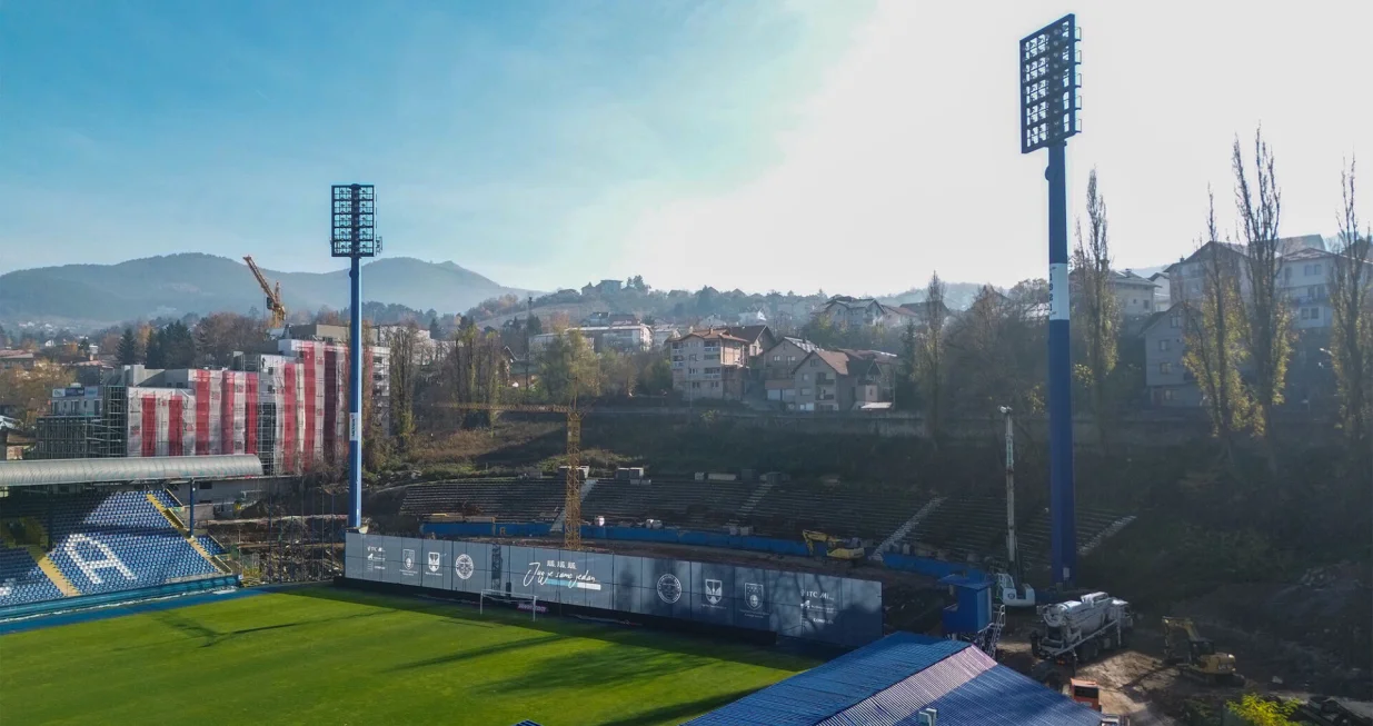 Radovi na izgradnji južne tribine stadiona Grbavica (FOTO: Damir Hajdarbašić/FK Željezničar)/Foto: 