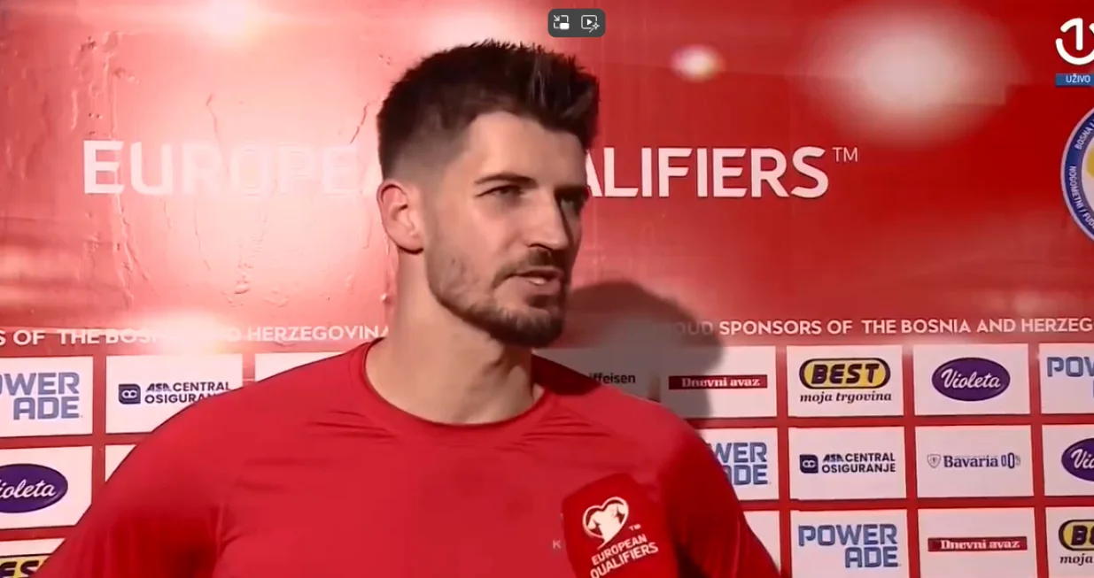 Nikola Vasilj zadovoljan pobjedom protiv Rumunije (FOTO: Screenshot/BHRT)/Foto: 