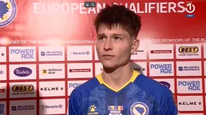 Bajraktarević je protiv Rumuna postigao sjajan pogodak (FOTO: Screenshot/BHRT)/Foto: 