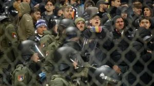 Navijači Rumunije pravili probleme tokom i poslije utakmice u Zenici (FOTO: Damir Deljo/Oslobođenje)/Foto: 