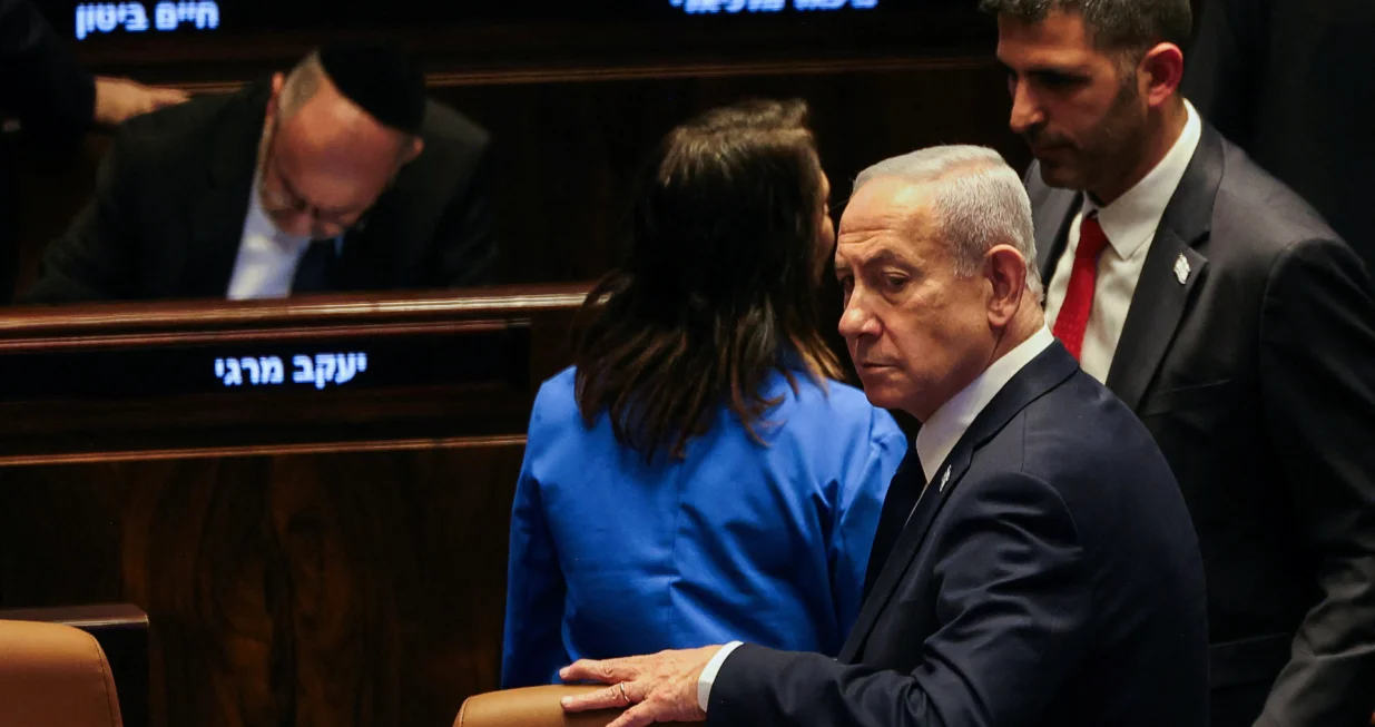 Israeli Prime Minister Benjamin Netanyahu attends the plenum of the Knesset, Israel's parliament, in Jerusalem, November 10, 2025. REUTERS/Ronen Zvulun/Ronen Zvulun