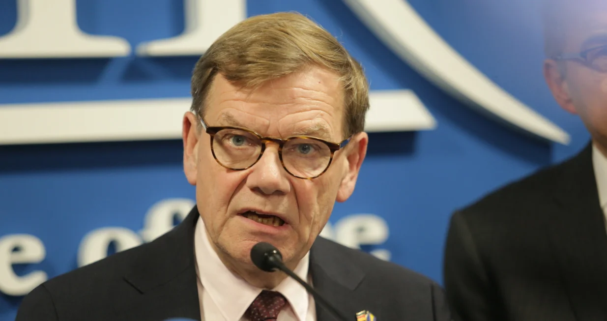 Sarajevo, BiH - 16. novembar 2025: Ministar vanjskih poslova Njemačke Johann Wadephul izrazio je večeras u Sarajevu podršku Uredu visokog predstavnika u BiH i poručio u Sarajevu da su zaštita temeljnih principa Dejtonskog mirovnog sporazuma, poštovanje teritorijalnog integriteta i suvereniteta države Bosne i Hercegovine od ključne važnosti (Denis Zuberi - Anadolu Agency)/